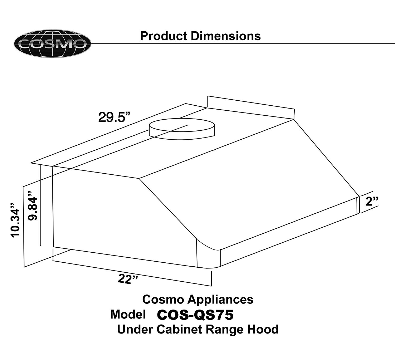 30 in. Under Range Hood (Cosmo Appliances COSQS75)