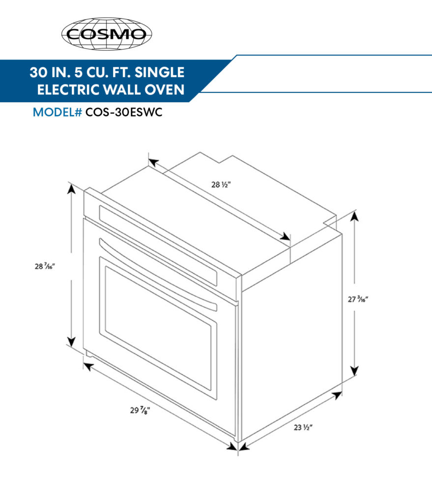 30 in. 5 cu. ft. Single Electric Wall Oven with True European